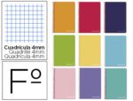 Caderno Espiral Liderpapel Witty capa extra dura. Formato A4, com 140 folhas, papel de 75 grs., pautado 8mm. 5 bandas de cores. Capa cores sortidas.