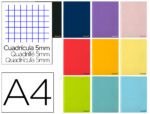 Caderno Agrafado Liderpapel, formato A4, com 80 folhas, papel de 60 grs. com margem, quadrículado 5mm. Capa cores sortidas.