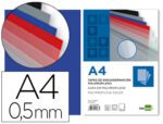 Capa de Encadernação Liderpapel em polipropileno. Formato A4, espessura 0.5 mm. Cor azul translucido, pack de 100 unidades.