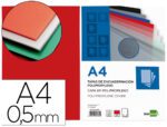 Capa de Encadernação Liderpapel em polipropileno. Formato A4, espessura 0.5 mm. Cor vermelha translucido, pack de 100 unidades.