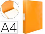 Pasta Liderpapel Polipropileno Din A4 4 Aneis 25 Mm Mistos Laranja Fluor Opaco