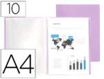 Capa Catálogo Liderpapel 10 bolsas em polipropileno, formato A4. Cor lavanda opaco.
