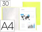 Capa Catálogo Liderpapel 30 bolsas em polipropileno, formato A4. Cor amarelo fluor opaco.