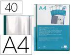 Capa Catálogo Liderpapel 40 bolsas, formato A4. Cor verde translucido.
