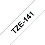 Fita Genérica p/ Rotuladora Brother TZe141 Preto/Transparent