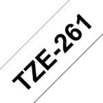 Fita Genérica p/ Rotuladora Brother TZe261 Preto/Branco
