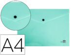 Bolsa Porta Documentos Liderpapel com mola. Formato A4, cor verde opaco.