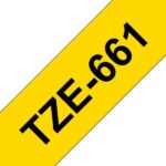 Fita Genérica p/ Rotuladora Brother TZe661 Preto/Amarelo