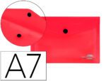 Bolsa Porta Documentos Liderpapel com mola. Formato A7, vermelho translucido.