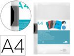 Bolsa Dossier Liderpapel com clip lateral. Formato A4, pack 30 folhas. Cor transparente.
