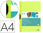 Bolsa Dossier Liderpapel com clip lateral. Formato A4, pack 30 folhas. Cor amarelo fluor opaco.