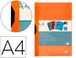 Bolsa Dossier Liderpapel com clip lateral. Formato A4, pack 30 folhas. Cor laranja fluor opaco.