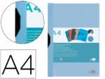 Bolsa Dossier Liderpapel com clip lateral. Formato A4, pack 30 folhas. Cor celeste opaco.