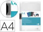 Bolsa Dossier Liderpapel com clip lateral. Formato A4, pack 60 folhas. Cor transparente.