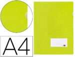 Bolsa Dossier Liderpapel em polipropileno. Formato A4, capacidade 20 folhas. Cor amarelo fluor opaco.