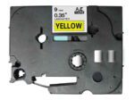 Fita Genérica p/ Rotuladora Brother TZe621 Preto/Amarelo