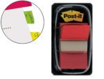 Bandas Separadoras Post-It Index 3M, 25,4X43,1 mm. Dispensador de 50 mm. Cor vermelha.