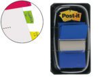 Bandas Separadoras Post-It Index 3M. Formato 25,4X43,1 mm. Dispensador de 50 mm. Cor azul.