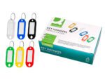Expositor 240 chaveiros porta-etiquetas Q-Connect. Cores sortidas.