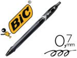 Esferográfica Bic Gelocity Quick Dry retrátil com tinta gel preto, ponta de 0,7 mm.