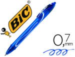 Esferográfica Bic Gelocity Quick Dry retrátil com tinta gel azul, ponta de 0,7 mm.