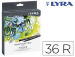 Marcador Lyra Aqua Brush Duo. Caixa com 36 cores.
