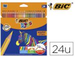 Lápis de Cor Bic Evolution Stripes. Caixa com 24 cores sortidas.