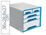 Blocos Classificadores Secretária Cep. Com cinco gavetas. Cor branco/azul.