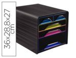 Blocos Classificadores Secretária Cep. Com cinco gavetas. Cor preto/Multicolor.