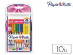 Esferográfica Paper Mate Inkjoy 100 Candy Pop. Blister de 10 unidades, cores sortidas.