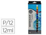 Aguarela Daler Rowney Simply, caixa com 12 cores sortidas, tubo de 12 ml.
