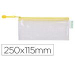 Bolsa Multiusos Tarifold Pvc. Formato 250X115 mm. Abertura superior com fecho porta esferógráfica e correia. Cor amarelo