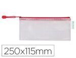Bolsa Multiusos Tarifold Pvc. Formato 250X115 mm. Abertura superior com fecho porta esferógráfica e correia. Cor vermelho