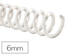 Espiral Q-Connect de plástico transparente  32 5:1 6mm. 1,8mm. Caixa com 100 unidades.