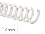 Espiral Q-Connect de plástico transparente  32 5:1 14mm. 1,8mm. Caixa com 100 unidades.