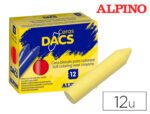 Lápis Cera Dacs unicolor amarelo claro. Caixa com 12 unidades.