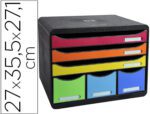 Bloco Classificador Exacompta Iderama Arlequin. Com 6 gavetas. Multicolor.