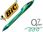 Esferográfica Bic Gelocity Quick Dry retrátil tinta gel verde, ponta de 0,7 mm.