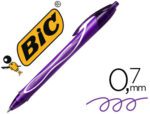 Esferográfica Bic Gelocity Quick Dry retrátil tinta gel Púrpura, ponta de 0,7 mm.