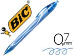 Esferográfica Bic Gelocity Quick Dry retrátil tinta gel turquesa, ponta de 0,7 mm.