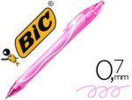 Esferográfica Bic Gelocity Quick Dry retrátil tinta gel rosa, ponta de 0,7 mm.