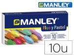 Lápis de Cera Manley fluor e pastel. Caixa com 10 cores sortidas.