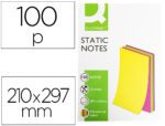 Bloco de Notas Magnéticas Q-Connect 210X297 mm. 100 folhas 5. Cores fluorescentes.