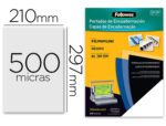 Capa de Encadernação Fellowes polipropileno. Formato A4, cor preta, com 450 microns, pack de 100 unidades.
