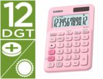 Calculadora de Secretária Casio Ms-20Uc-Pk, com 12 dígitos, Tax +/-. Cor rosa.