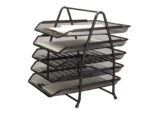 Tabuleiro Secretaria Q-Connect Metalica Rede Preta 5 Bandejas Moveis 350X275X375 Mm
