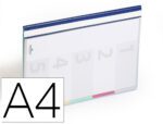 Bolsa Dossier Durable em plástico. Indíce lombada cor azul.  Pack de 5 unidades. Formato A4 com 5 bandas de cores.