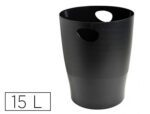 Cesto de Papéis Exacompta em plástico ecoblack. Capacidade 15 litros. Cor preto.