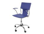 Cadeira de escritório Pyc encosto médio regulável em a Ltura Simi pele azul. Tamanho 860+90X480X440 mm.