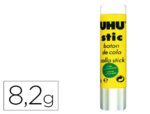 Cola em Stick/Baton Uhu. Contém 8,2 grs. em Blister.